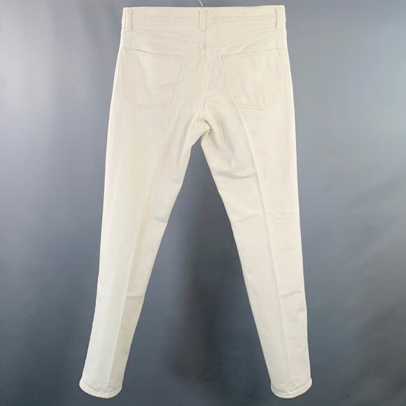 SID MASHBURN Size 32 Cream Twill Cotton Slim Tapered Button Fly Jeans - Picture 2 of 6